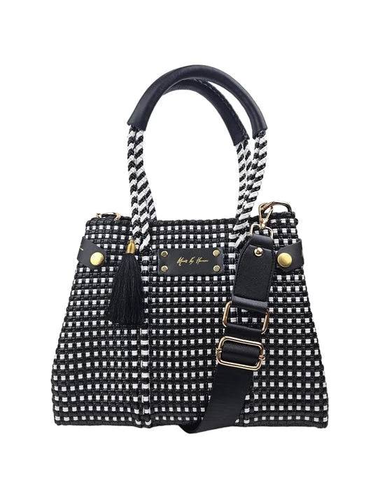 Sustainable Lux Black &amp; White Handbag - Fashion Bop