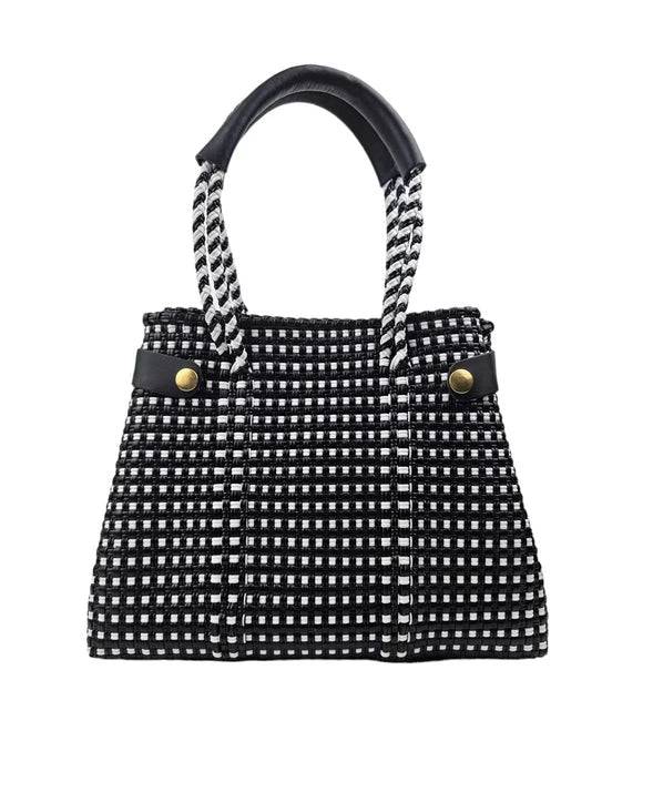 Sustainable Lux Black &amp; White Handbag - Fashion Bop