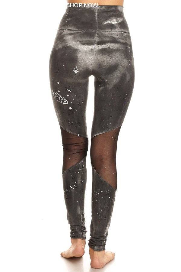 High Waisted Galaxy Leggings - Fashion Bop