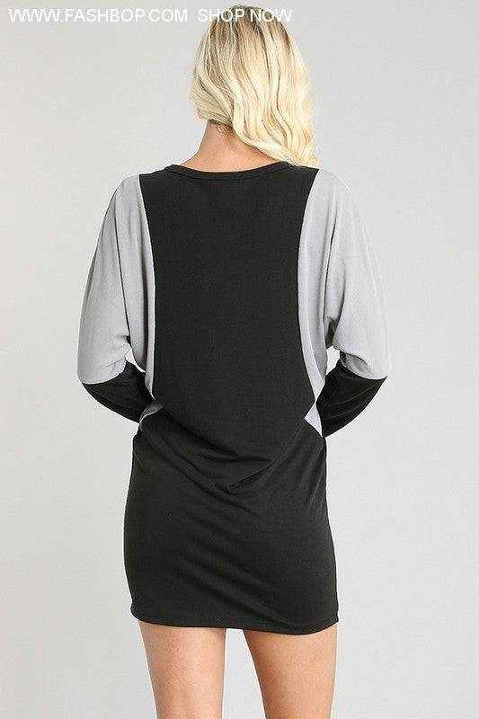 Color Block Mini Dress - Fashion Bop